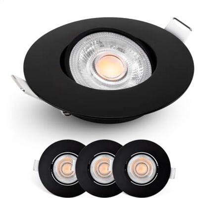 EMOS Faretti Led da Incasso per Cartongesso nero 4000K Set di 3 Faretto a Luce Led Orientabili a 50° da 4.9W/350 Lumen Rotondi – Faretti Soffitto, Spot Led Bianco Naturale EMOS Faretti Led da Incasso per Cartongesso nero 4000K Set di 3 Faretto a Luce Led Orientabili a 50° da 4.9W/350 Lumen Rotondi – Faretti Soffitto, Spot Led Bianco Naturale