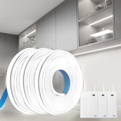 BRIMETI Striscia LED a Batteria COB 5V 3x1M Bianco Freddo 6000K 320LEDs/M Autoadesiva Flessibile Luminosa Interno Strisce Nastri per Cucina Camera da Letto Armadio Scaffale Decorazioni Casa e Natale BRIMETI Striscia LED a Batteria COB 5V 3x1M Bianco Freddo 6000K 320LEDs/M Autoadesiva Flessibile Luminosa Interno Strisce Nastri per Cucina Camera da Letto Armadio Scaffale Decorazioni Casa e Natale