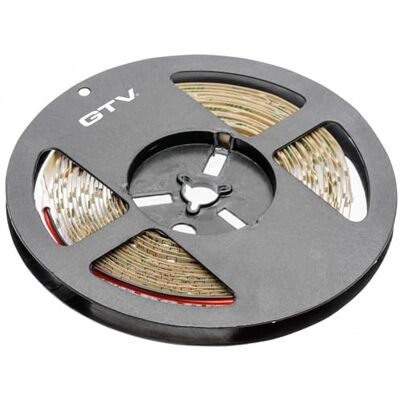 GTV Striscia LED 5 m Flash 2835 MW, 300 LED (60 LED), bianco freddo 6500 K, dimmerabile, 3,7 Wm, 12 V DC, 8 mm di larghezza, per mobili illuminazione indiretta GTV Striscia LED 5 m Flash 2835 MW, 300 LED (60 LED), bianco freddo 6500 K, dimmerabile, 3,7 Wm, 12 V DC, 8 mm di larghezza, per mobili illuminazione indiretta