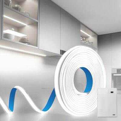 BRIMETI Striscia LED a Batteria COB 5V 1M Bianco Freddo 6000K 320LEDs/M Autoadesiva Flessibile Luminosa Interno Strisce Nastri per Cucina Camera da Letto Armadio Scaffale Decorazioni Casa e Natale BRIMETI Striscia LED a Batteria COB 5V 1M Bianco Freddo 6000K 320LEDs/M Autoadesiva Flessibile Luminosa Interno Strisce Nastri per Cucina Camera da Letto Armadio Scaffale Decorazioni Casa e Natale