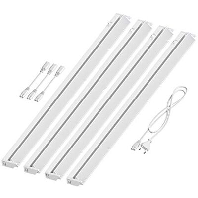 ledscom.de Luce LED sottopensile LIWO 91cm, orientabile, 1517lm ciascuno, bianco Set di 4 ledscom.de Luce LED sottopensile LIWO 91cm, orientabile, 1517lm ciascuno, bianco Set di 4