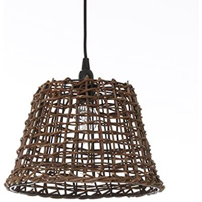 LUSSIOL Lampadario Delhi, Sospensione Rattan 60W, Marrone, ø29 x H25 cm LUSSIOL Lampadario Delhi, Sospensione Rattan 60W, Marrone, ø29 x H25 cm