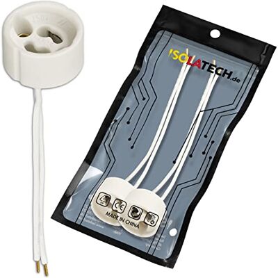 ISOLATECH 2x Portalampada GU10 Ceramica con Ghiere per LED ISOLATECH 2x Portalampada GU10 Ceramica con Ghiere per LED