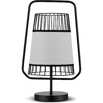 REV Lampada da scrivania dal design moderno con paralume in metallo e interruttore intermedio – Lampada da tavolo con paralume in tessuto – Lampada da tavolo con attacco E27 per comodino, scrivania e REV Lampada da scrivania dal design moderno con paralume in metallo e interruttore intermedio – Lampada da tavolo con paralume in tessuto – Lampada da tavolo con attacco E27 per comodino, scrivania e