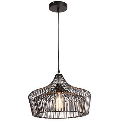 LUSSIOL Lampadario Doris, Sospensione Metallo, 60 W, Nero, Ø 40 x H 31,5 cm LUSSIOL Lampadario Doris, Sospensione Metallo, 60 W, Nero, Ø 40 x H 31,5 cm