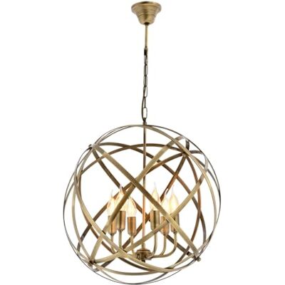 Opviq Elegante lampadario vintage, corpo in metallo, altezza 90 cm, diametro 50 cm, 6 x E14 Max 40 W, finitura rame, design moderno per interni eleganti Opviq Elegante lampadario vintage, corpo in metallo, altezza 90 cm, diametro 50 cm, 6 x E14 Max 40 W, finitura rame, design moderno per interni eleganti