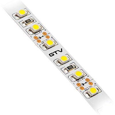 GTV Striscia luminosa a LED Flash 3528, 2 m, 120 LED/m, luce bianca calda, 3200 K, 9,6 W/m, 12 V DC, IP20, 550 lm/m, larghezza 8 mm, con mini AMP Easy Click GTV Striscia luminosa a LED Flash 3528, 2 m, 120 LED/m, luce bianca calda, 3200 K, 9,6 W/m, 12 V DC, IP20, 550 lm/m, larghezza 8 mm, con mini AMP Easy Click