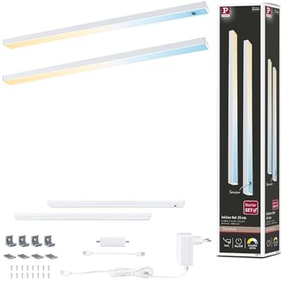 Paulmann Lampada sottopensile LED Inline set da 2 2x4W 350x26mm 2x350lm 24V bianco opaco Tunable White Paulmann Lampada sottopensile LED Inline set da 2 2x4W 350x26mm 2x350lm 24V bianco opaco Tunable White