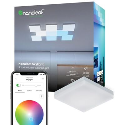 Nanoleaf Skylight Expansion Pack, 1 Plafoniera LED Soffitto RGBW Aggiuntivi Plafoniera Interno Modulari, Luci Led 16M Colori WiFi, Funziona con Alexa Nanoleaf Skylight Expansion Pack, 1 Plafoniera LED Soffitto RGBW Aggiuntivi Plafoniera Interno Modulari, Luci Led 16M Colori WiFi, Funziona con Alexa