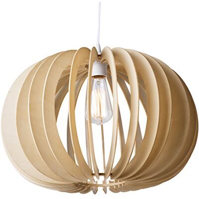 LUSSIOL Lampada Fjord, Sospensione Legno, 60 W, Legno, Ø 44 x H 30 cm LUSSIOL Lampada Fjord, Sospensione Legno, 60 W, Legno, Ø 44 x H 30 cm