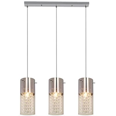 Light Prestige Zara 3 lampada a sospensione in vetro, E27, 60 W, Trasparente, 60 x 10 x 145 cm Light Prestige Zara 3 lampada a sospensione in vetro, E27, 60 W, Trasparente, 60 x 10 x 145 cm