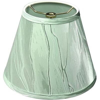 Creative , paralume con copertina rigida, 12,7 cm superiore x 22,9 cm inferiore x 17,8 cm inclinato, tessuto verde chiaro con ragno Creative , paralume con copertina rigida, 12,7 cm superiore x 22,9 cm inferiore x 17,8 cm inclinato, tessuto verde chiaro con ragno