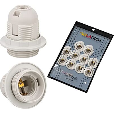 ISOLATECH 10x Portalampada E27 in Plastica con 2 Anelli per Paralume ISOLATECH 10x Portalampada E27 in Plastica con 2 Anelli per Paralume