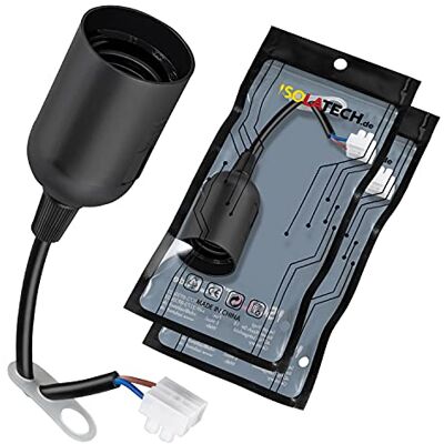 ISOLATECH 2x Portalampada E27 Nero in Plastica Cantiere e Ristrutturazione ISOLATECH 2x Portalampada E27 Nero in Plastica Cantiere e Ristrutturazione