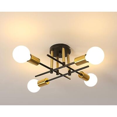Riserva Lampadario Sputnik Industrial, E27 Plafoniera Soffitto Vintage Oro, Lampada da Soffitto in Ferro per Camera da letto, Soggiorno, Cucina, Corridoio, Ristoranti, Caffetteria, 4 luci Riserva Lampadario Sputnik Industrial, E27 Plafoniera Soffitto Vintage Oro, Lampada da Soffitto in Ferro per Camera da letto, Soggiorno, Cucina, Corridoio, Ristoranti, Caffetteria, 4 luci