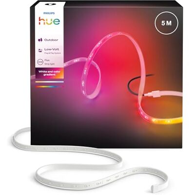 Philips Flux Outdoor Striscia LED 5m, multicolore, 3.000 lm, luce per esterni flessibile, miscela colori Chromasync™, adatta a ogni condizione climatica, contr. voce e app Philips Flux Outdoor Striscia LED 5m, multicolore, 3.000 lm, luce per esterni flessibile, miscela colori Chromasync™, adatta a ogni condizione climatica, contr. voce e app