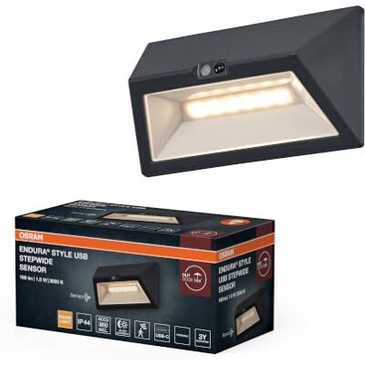 OSRAM Lampada da parete per esterni grigio scuro, bianco caldo, 3000 K, IP44, sensore di luce, Plastica, 110 lm, 1,5 W, LED integrato, durata di servizio 25.000 h OSRAM Lampada da parete per esterni grigio scuro, bianco caldo, 3000 K, IP44, sensore di luce, Plastica, 110 lm, 1,5 W, LED integrato, durata di servizio 25.000 h