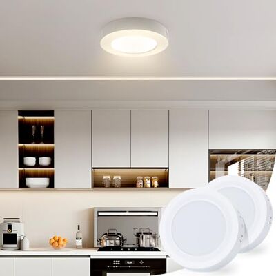 Aigostar Plafoniera LED, 6W Equivalente a 51W, IP20 620LM, Lampada da Soffitto per Bagno Cucina Corridoio e Balcone, Plafoniera dritta 4000K Luce naturale, Ø12.3cm, 2 Confezioni Aigostar Plafoniera LED, 6W Equivalente a 51W, IP20 620LM, Lampada da Soffitto per Bagno Cucina Corridoio e Balcone, Plafoniera dritta 4000K Luce naturale, Ø12.3cm, 2 Confezioni