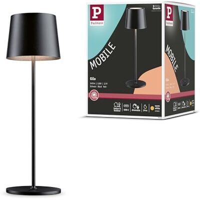 Paulmann Lampada da tavolo a batteria LED Gilo IP44 2700K nero opaco Mobile lampada da tavolo dimmerabile 2,8W USBC Paulmann Lampada da tavolo a batteria LED Gilo IP44 2700K nero opaco Mobile lampada da tavolo dimmerabile 2,8W USBC