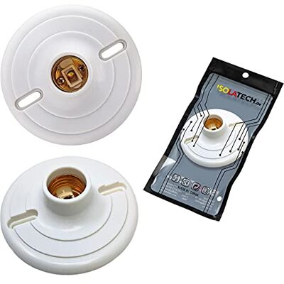 ISOLATECH 1x Portalampada E27 in Plastica da Parete con Fori ISOLATECH 1x Portalampada E27 in Plastica da Parete con Fori