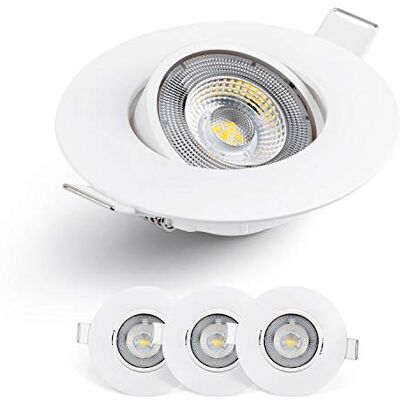 EMOS Incasso per Cartongesso 5W / 450 Lumen Faretti LED soffitto da incasso 4000K Luce Bianco naturale Set di 3 pezzi Spot LED Orientabili a 50°, Rotondi e Ultra Piatti in Bianco EMOS Incasso per Cartongesso 5W / 450 Lumen Faretti LED soffitto da incasso 4000K Luce Bianco naturale Set di 3 pezzi Spot LED Orientabili a 50°, Rotondi e Ultra Piatti in Bianco