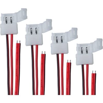 LEDLUX 4 Pezzi Connettore Striscia Led 2 PIN, Per Striscia Led Mono Colore (Chiudere, Passo 8mm) LEDLUX 4 Pezzi Connettore Striscia Led 2 PIN, Per Striscia Led Mono Colore (Chiudere, Passo 8mm)
