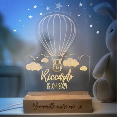 Pixel Artigiani Digitali PIXEL® Lampada personalizzata con nome incisa 3d Luce notturna bambino bambina bambini neonato Idea regalo nascita bimbo bimba battesimo Regalo Natale neonati Personalizzato cameretta (Mongolfiera) Pixel Artigiani Digitali PIXEL® Lampada personalizzata con nome incisa 3d Luce notturna bambino bambina bambini neonato Idea regalo nascita bimbo bimba battesimo Regalo Natale neonati Personalizzato cameretta (Mongolfiera)