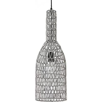 LUSSIOL Shiva Apparecchiatura, lampadario, Lampada a Sospensione 60 W, Grigio, ø 15 x H 60 cm LUSSIOL Shiva Apparecchiatura, lampadario, Lampada a Sospensione 60 W, Grigio, ø 15 x H 60 cm