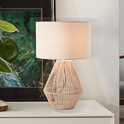 Brilliant Lampada da tavolo in stile naturale, lampada da tavolo decorativa con interruttore intermedio, adatta per lampadine E27, in tessuto/carta/metallo, colore naturale/beige, altezza 53 cm, Brilliant Lampada da tavolo in stile naturale, lampada da tavolo decorativa con interruttore intermedio, adatta per lampadine E27, in tessuto/carta/metallo, colore naturale/beige, altezza 53 cm,