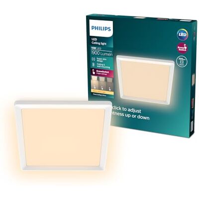 Philips LED SceneSwitch plafoniera (15 W), rettangolare (40x40 cm), con luce bianca calda, dimmerabile, bianco Philips LED SceneSwitch plafoniera (15 W), rettangolare (40x40 cm), con luce bianca calda, dimmerabile, bianco