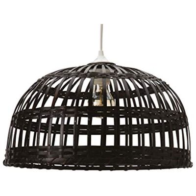 LUSSIOL Phuket 60 lampada a sospensione bambù, 60 W, nero, ø 60 x H 33 cm LUSSIOL Phuket 60 lampada a sospensione bambù, 60 W, nero, ø 60 x H 33 cm