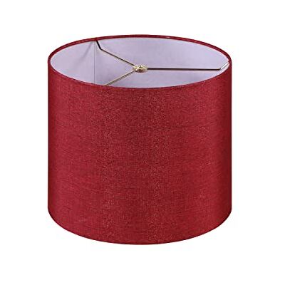 Creative , Paralume a forma di ragno con copertina rigida, tessuto di iuta rosso ricco, 30,5 cm superiore x 30,5 cm inferiore x 25,4 cm altezza Creative , Paralume a forma di ragno con copertina rigida, tessuto di iuta rosso ricco, 30,5 cm superiore x 30,5 cm inferiore x 25,4 cm altezza