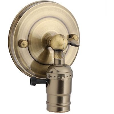 Fdit Portalampada vintage da parete, con interruttore Twist per uso domestico, decorazione, 220 V, E26 E27, retro, sostegno lampada da soffitto, adattatore illuminazione per cucina Fdit Portalampada vintage da parete, con interruttore Twist per uso domestico, decorazione, 220 V, E26 E27, retro, sostegno lampada da soffitto, adattatore illuminazione per cucina