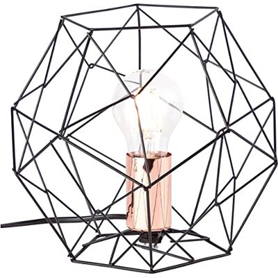 Brilliant Lampada da tavolo in stile Neo Retro – Lampada da tavolo decorativa con interruttore intermedio per il soggiorno e la sala da pranzo in metallo, colore nero/rame. Altezza 19 cm Brilliant Lampada da tavolo in stile Neo Retro – Lampada da tavolo decorativa con interruttore intermedio per il soggiorno e la sala da pranzo in metallo, colore nero/rame. Altezza 19 cm