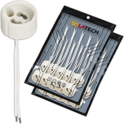 ISOLATECH 20x Portalampada GU10 Ceramica Attacco Standard per LED ISOLATECH 20x Portalampada GU10 Ceramica Attacco Standard per LED