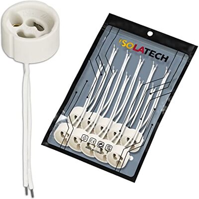 ISOLATECH 10x Portalampada in ceramica GU10 Max250V/2A ISOLATECH 10x Portalampada in ceramica GU10 Max250V/2A