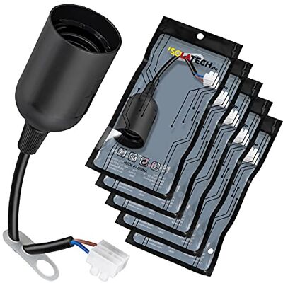 ISOLATECH 5x Portalampada E27 Nero in Plastica Cantiere e Ristrutturazione ISOLATECH 5x Portalampada E27 Nero in Plastica Cantiere e Ristrutturazione
