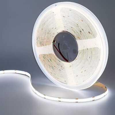 GOMING 24V 10M COB Striscia LED Bianco Freddo 6000K Non Impermeabile IP20 CRI 93+ Alta Densità 384LED/M Alta Luminosità 6800lm Luci LED per Soggiorno Natale Bar Decorazioni(Alimentazione non Inclusa) GOMING 24V 10M COB Striscia LED Bianco Freddo 6000K Non Impermeabile IP20 CRI 93+ Alta Densità 384LED/M Alta Luminosità 6800lm Luci LED per Soggiorno Natale Bar Decorazioni(Alimentazione non Inclusa)