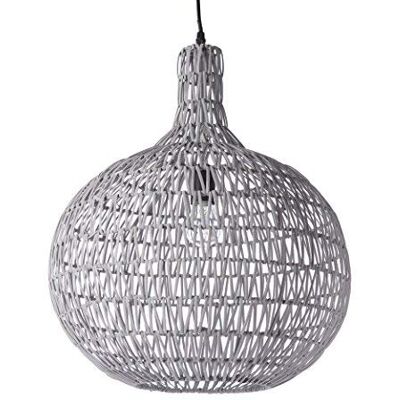 LUSSIOL Lampada Hina Sospensione Rattan 60W Grigio, ø 44 x H 52 cm LUSSIOL Lampada Hina Sospensione Rattan 60W Grigio, ø 44 x H 52 cm