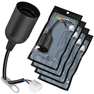 ISOLATECH 4x Portalampada E27 Nero in Plastica Cantiere e Ristrutturazione ISOLATECH 4x Portalampada E27 Nero in Plastica Cantiere e Ristrutturazione