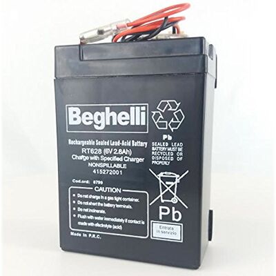 Beghelli Batteria Ricambio Lampade D'Emergenza serie 1499 Ricaricabile 6V 2,8Ah TC628 Sostituibile Beghelli Batteria Ricambio Lampade D'Emergenza serie 1499 Ricaricabile 6V 2,8Ah TC628 Sostituibile