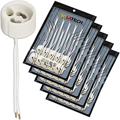 ISOLATECH 50x Portalampada GU10 Ceramica con Ghiere per LED ISOLATECH 50x Portalampada GU10 Ceramica con Ghiere per LED