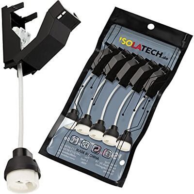 ISOLATECH 5x Portalampada GU10 Ceramica con Scatola di Connessione ISOLATECH 5x Portalampada GU10 Ceramica con Scatola di Connessione