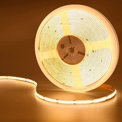 GOMING 24V 10M COB Striscia LED Bianco Caldo 3000K CRI 93+ Non Impermeabile Alta Densità 384LED/M Alta Luminosità 6800lm Flessibile Luci LED per Soggiorno Natale Bar Decorare(Alimentazione non Inclusa) GOMING 24V 10M COB Striscia LED Bianco Caldo 3000K CRI 93+ Non Impermeabile Alta Densità 384LED/M Alta Luminosità 6800lm Flessibile Luci LED per Soggiorno Natale Bar Decorare(Alimentazione non Inclusa)
