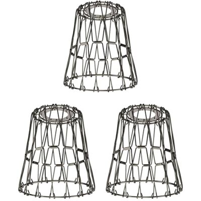 ledscom.de 3x paralume a gabbia, cromo-nero, 135mm Ø ledscom.de 3x paralume a gabbia, cromo-nero, 135mm Ø