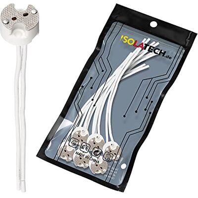 ISOLATECH 6x Portalampada MR16 GU5.3 in ceramica Max.250V/2A LED ISOLATECH 6x Portalampada MR16 GU5.3 in ceramica Max.250V/2A LED