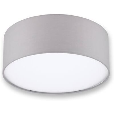 REV Deckenleuchte – Deckenlampe Rund 30 cm mit Stoff-Lampenschirm im modernen Look – ideal für Schlafzimmer, Wohnzimmer & Kinderzimmer, grau REV Deckenleuchte – Deckenlampe Rund 30 cm mit Stoff-Lampenschirm im modernen Look – ideal für Schlafzimmer, Wohnzimmer & Kinderzimmer, grau