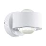 Eglo LED Ono 2, Lampada Led da parete a 2 luci, faretto da parete per interni in alluminio e plastica, bianca, trasparente, lampada corridoio con diffusore verso l’alto e il basso, bianco caldo