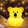 WHA&DARREN Koala Luce notturna per bambini Luce morbida in silicone Luce da comodino a 9 colori Luce notturna a LED ricaricabile Luce notturna Protezione per gli occhi Luce notturna Ragazzo