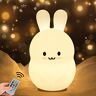 WHA&DARREN Luce notturna per bambini Luce notturna del coniglio Luce notturna in silicone Luce notturna ricaricabile a 9 colori Lampada da comodino luce di protezione degli occhi a led